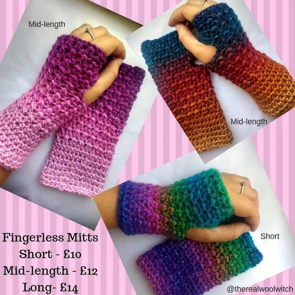 Magical Fingerless Mitts - sparkly gloves. **LAST CHANCE**