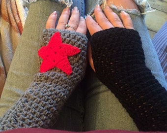 Winter soldier arm warmers fingerless gloves mittens bucky barnes captain america