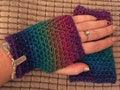 Witchy Wrist Warmers / mermaid gloves / rainbow arm warmers / fingerless mittens **LAST CHANCE**