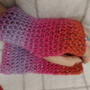 Witchy Wrist Warmers / mermaid gloves / rainbow arm warmers / fingerless mittens LAST CHANCE image 8