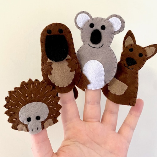 Set B Australian Animal Finger Puppets. Felt Animal Puppets. Etsy