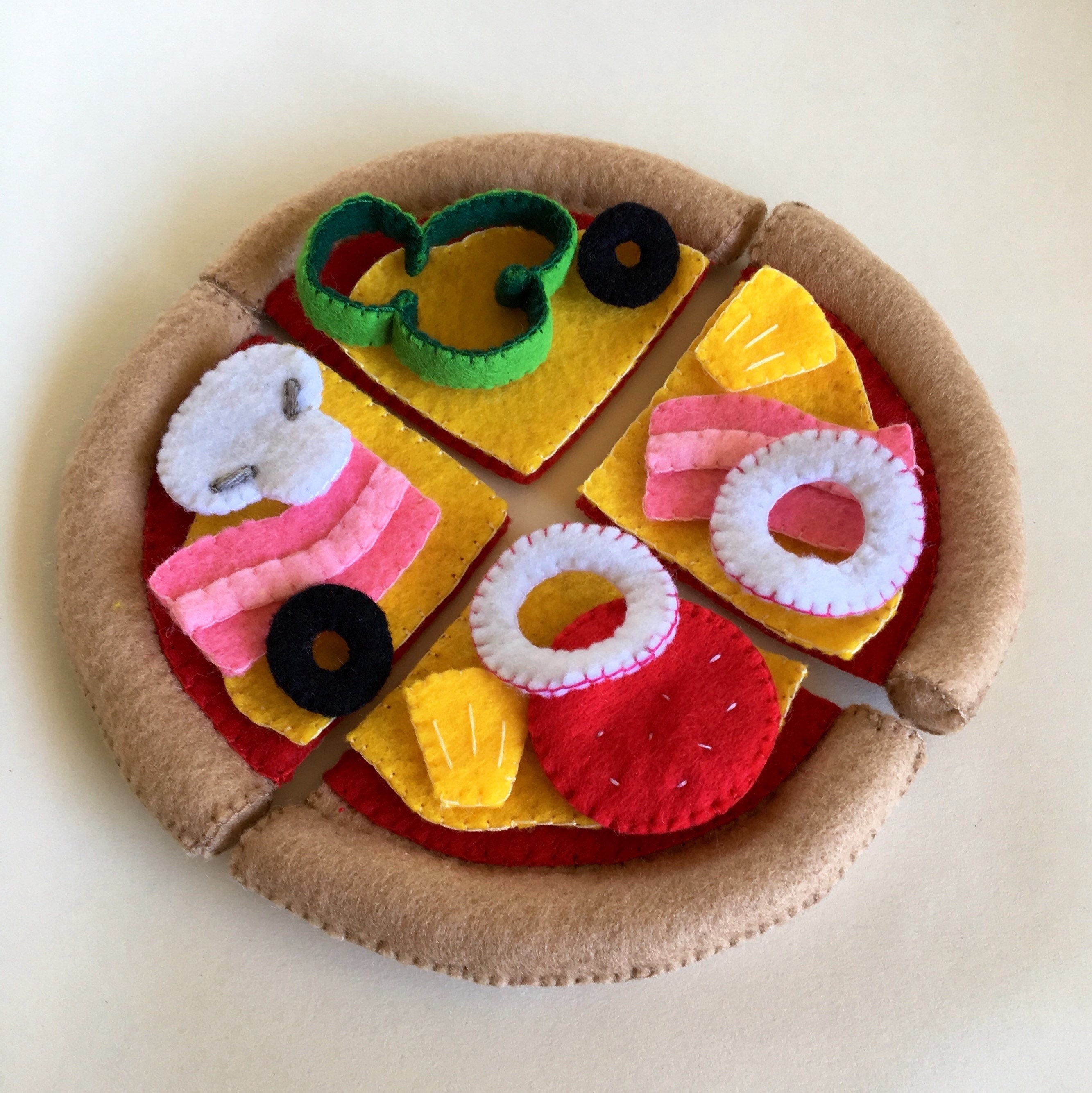 Felt pizza toy set Felt food Play food Kitchen play Etsy