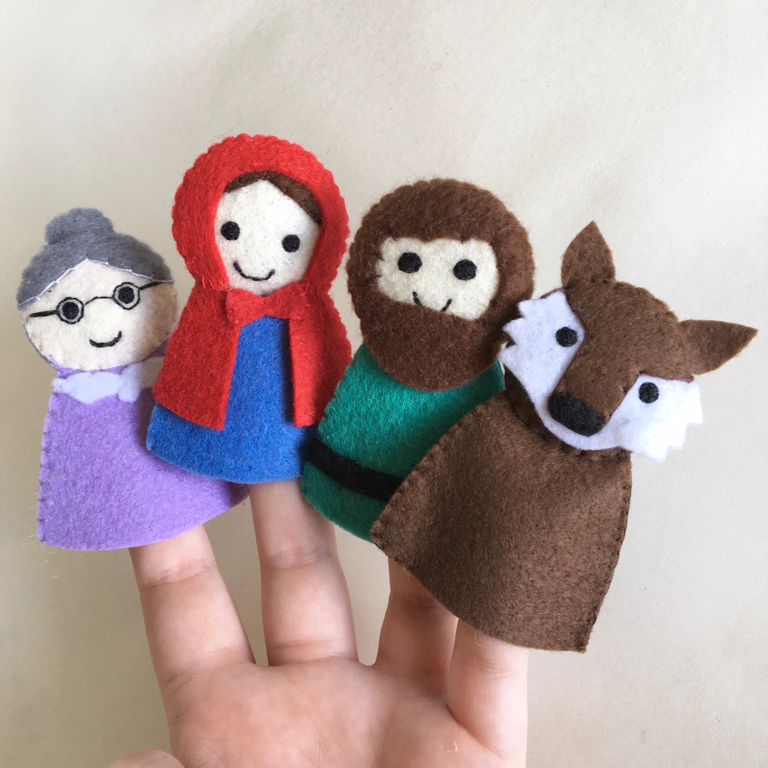 Fairytale Finger Puppets Little Red Riding Hood set Etsy