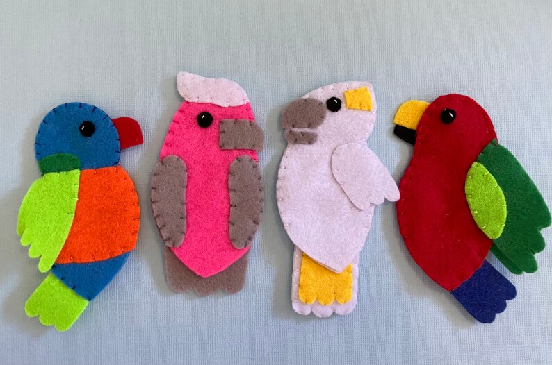 Australian Birds Felt Finger Puppet Set Etsy Australia