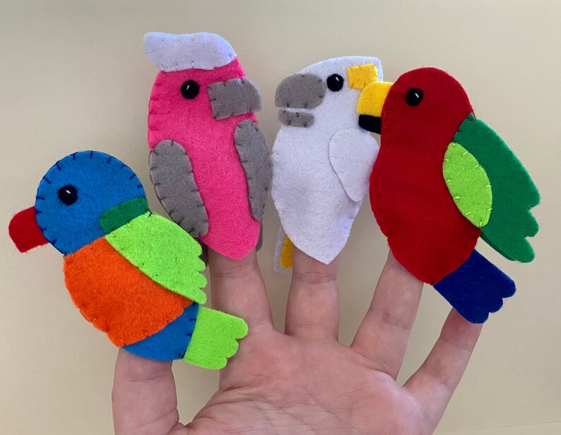 Australian Birds Felt Finger Puppet Set Etsy Australia