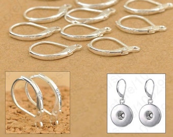 Silver Earrings findings parts Pure plated 4 microns Leverback Jewelry parts lot
