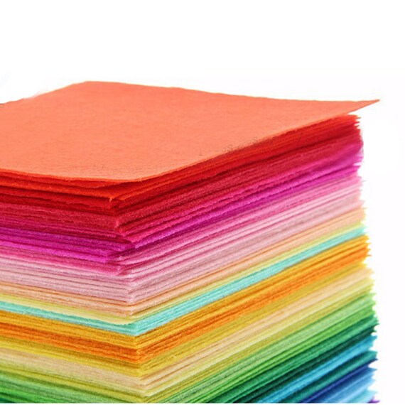 40pcs 15x15cm Non Woven Felt Fabric 1mm Crafts Dolls Sewing For Bundle DIY Felts