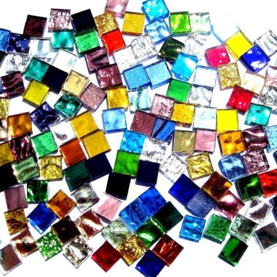 DIY Mosaic Handmade Material Mosaic Tiles triangle Mixed Color Mica glass New