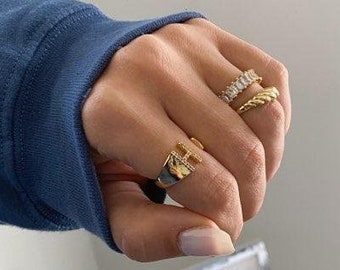 White Crystal Jewel Studded Infinity Ring