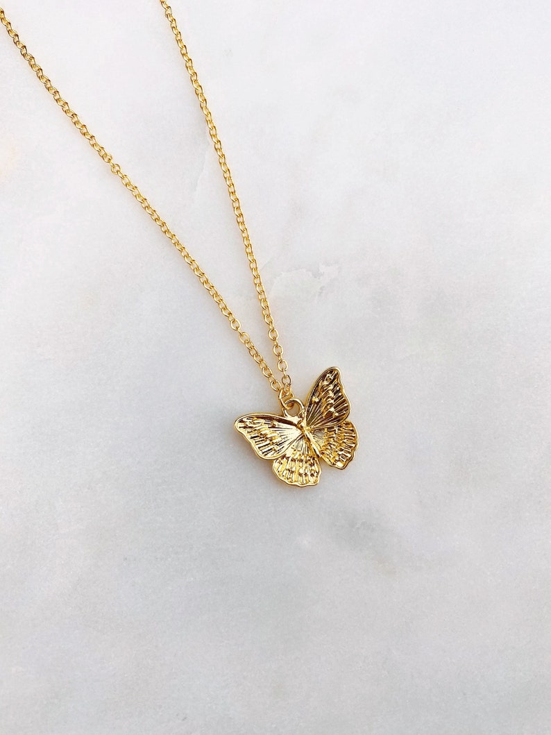 Gold butterfly chain necklace Clearance