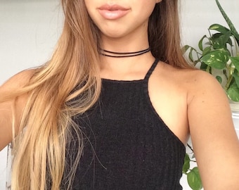 Double Wrap Suede Choker