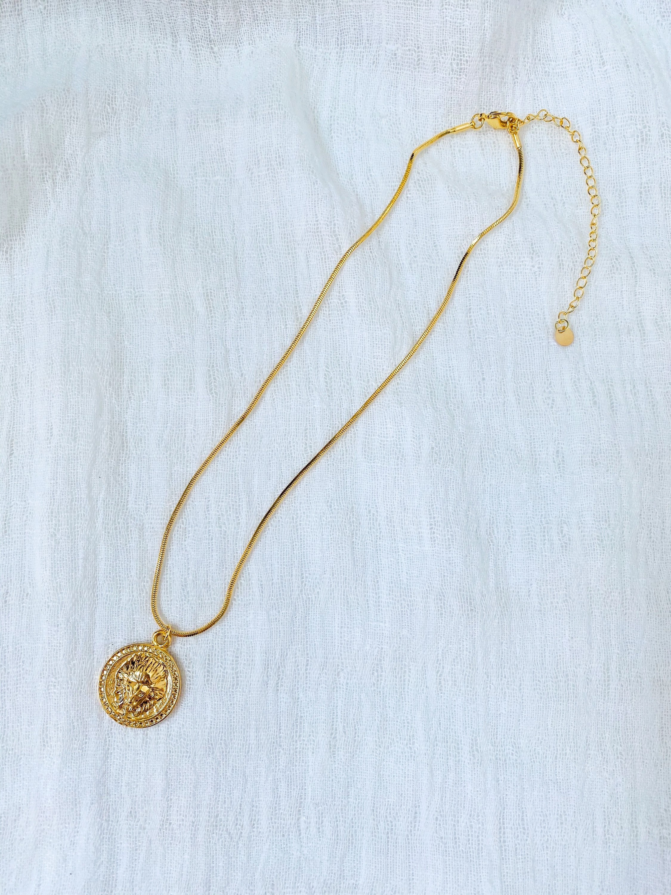 Gold Coin Pendant Choker Necklace | Etsy