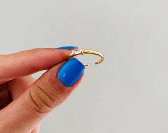 Mini Rectangle Diamond Gold Ring