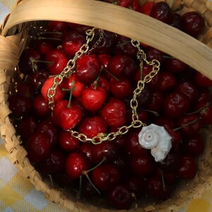 Gold Statement White Shell Necklace
