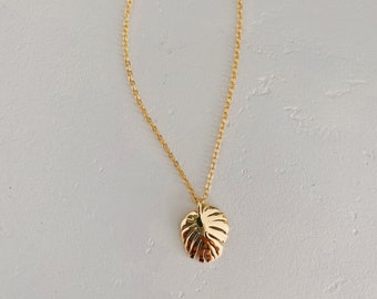 Gold Palm Leaf Necklace