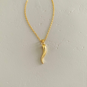 Gold Cornicello Italian Horn Necklace