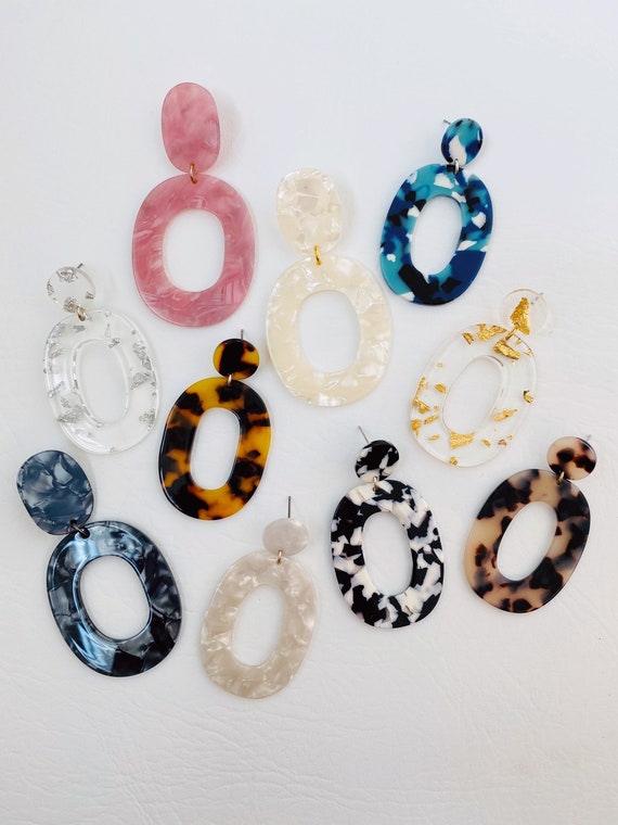 Acrylic on sale tortoise earrings
