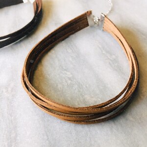 Five Strand Strappy Suede Choker Necklace image 7