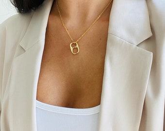 Soda Tab Gold Chain Necklace