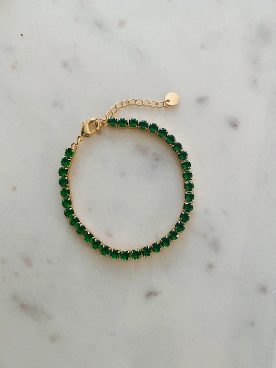 Green tennis bracelet shop
