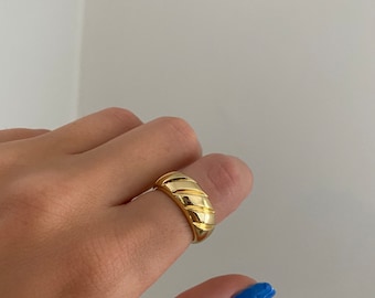 Gold Croissant Statement Ring