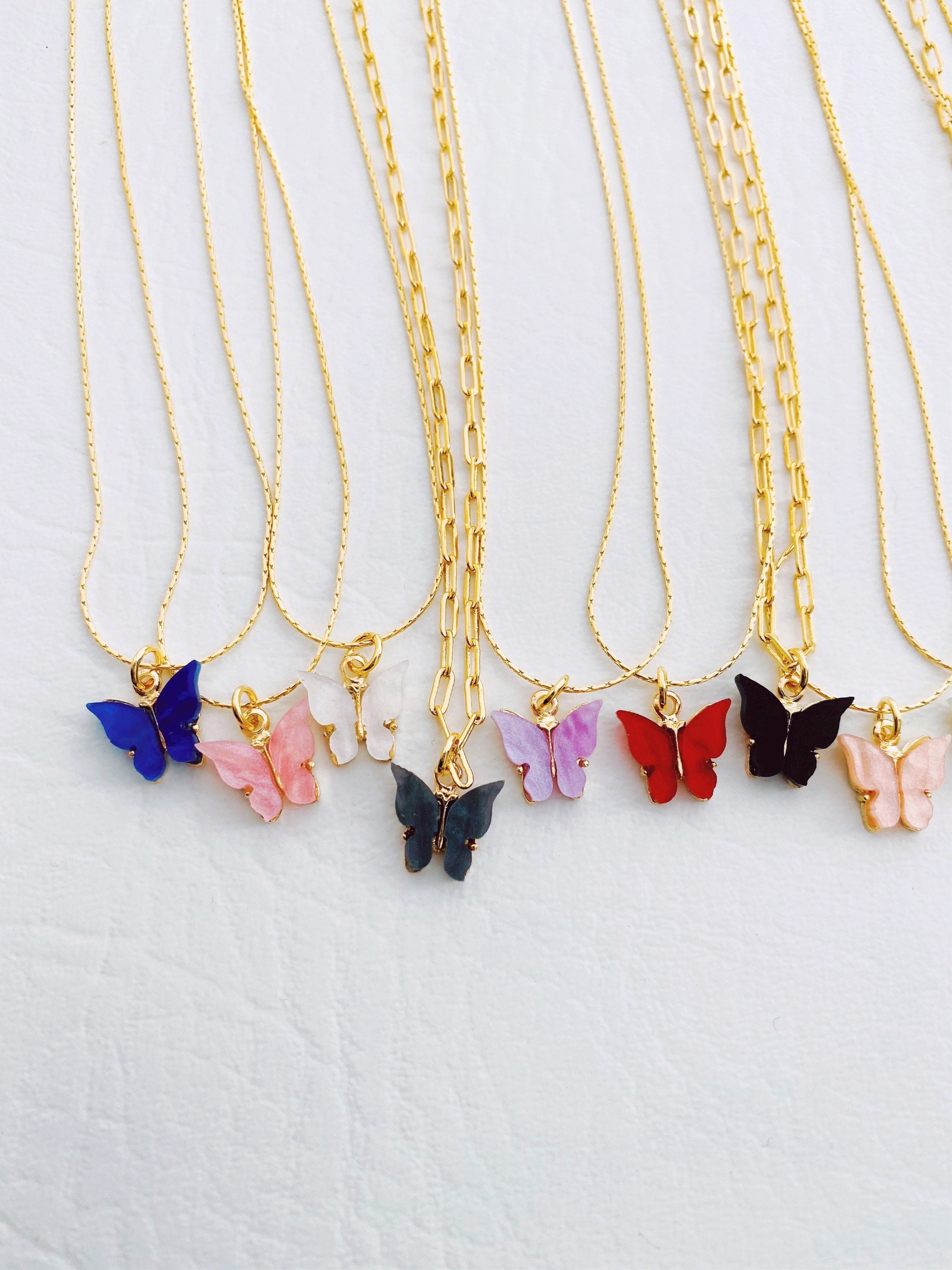 Golden Butterfly Charm Choker Necklace