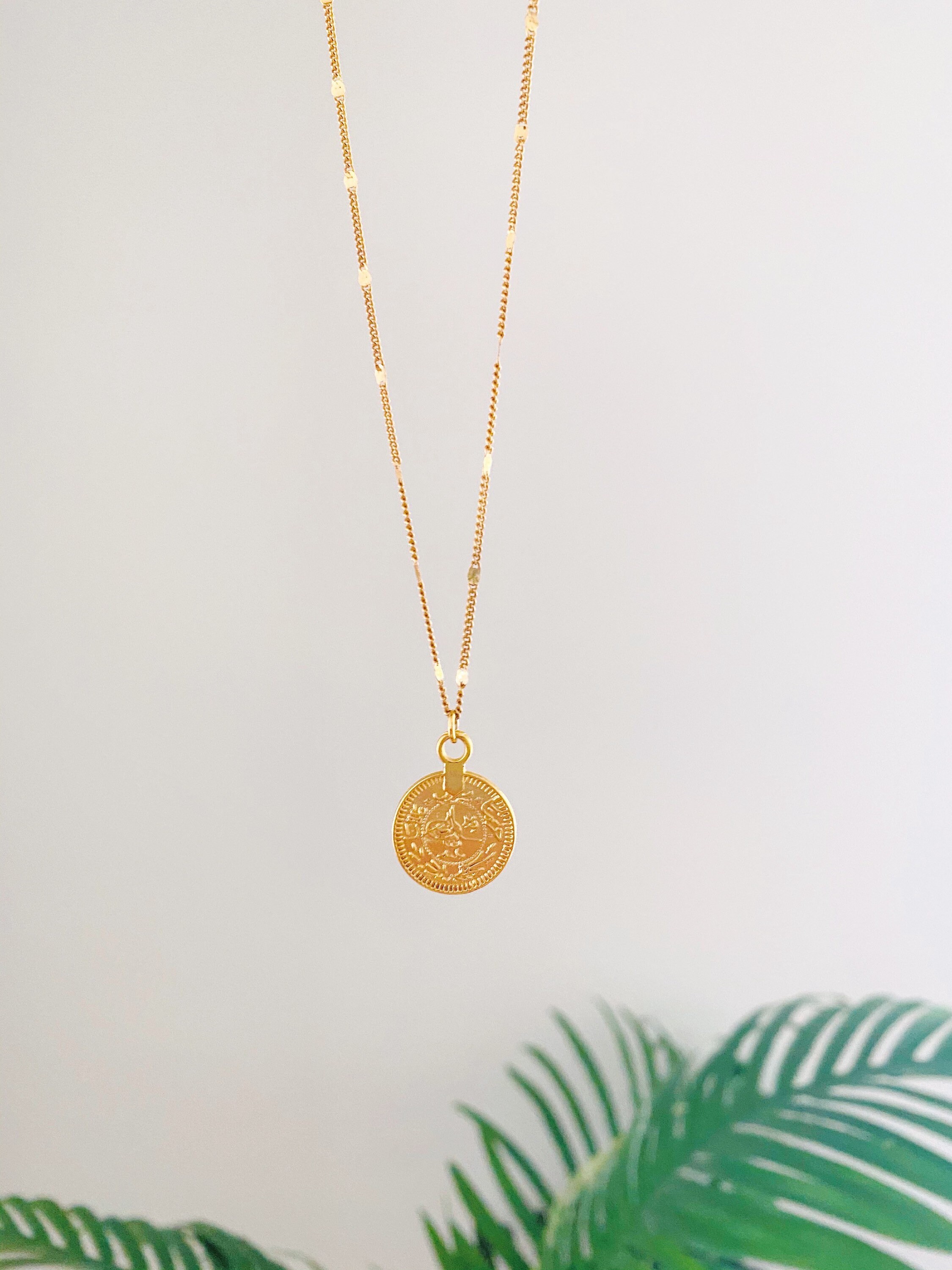 Gold Goddess Coin Necklace - Etsy
