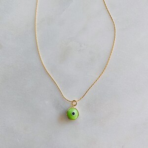 Green Evil Eye Charm Necklace