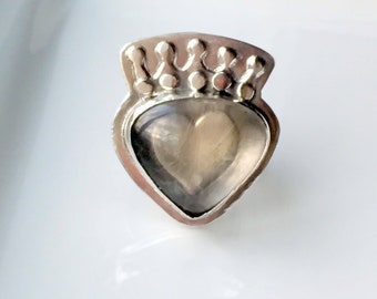 Queen of Hearts Rutilated Quartz Heart Ring