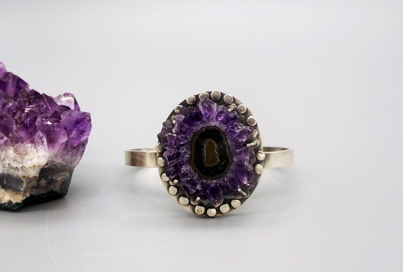 Dark Purple Amethyst Stalactite Bangle Bracelet image 6