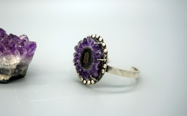 Dark Purple Amethyst Stalactite Bangle Bracelet image 5