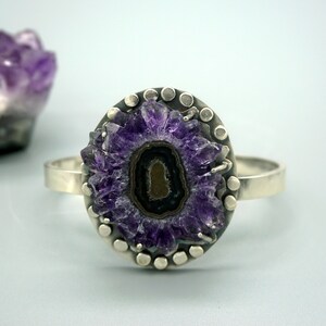 Dark Purple Amethyst Stalactite Bangle Bracelet image 1
