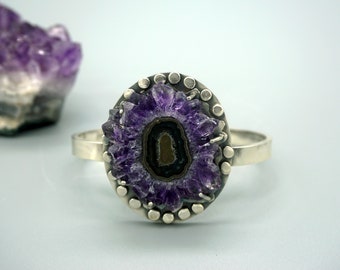 Dark Purple Amethyst Stalactite Bangle Bracelet