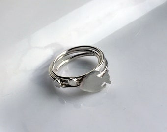 Fish with Bubbles Stack Ring Set