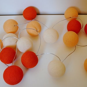 LED Cottonballs fairy lights &quot;Orange&quot;