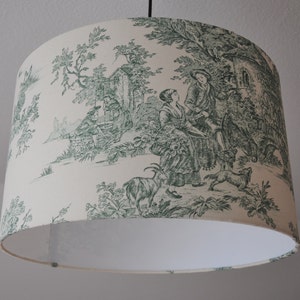 Lampshade &quot;Toile de Jouy&quot; (green)