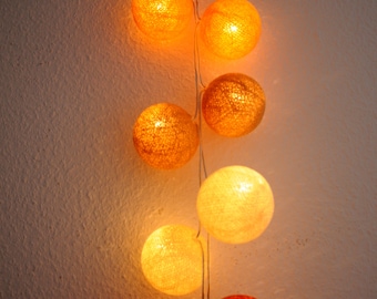 LED Cottonballs Lichterkette "Red copper"