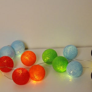 LED Cottonballs light chain &quot;Rainbow&quot;