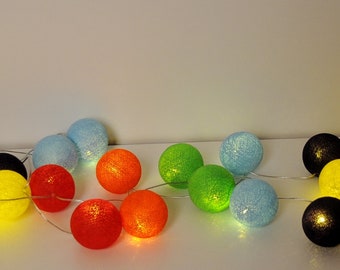 LED Cottonballs Fairy Lights "Rainbow"