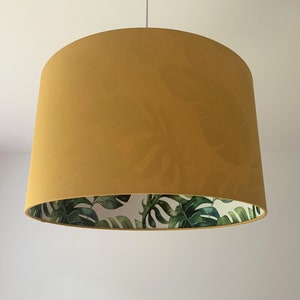 Lampenschirm &quot;Monstera-Senfgelb&quot;
