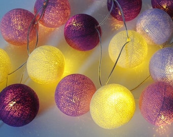 LED Cottonballs Lichterkette "Lavendel"