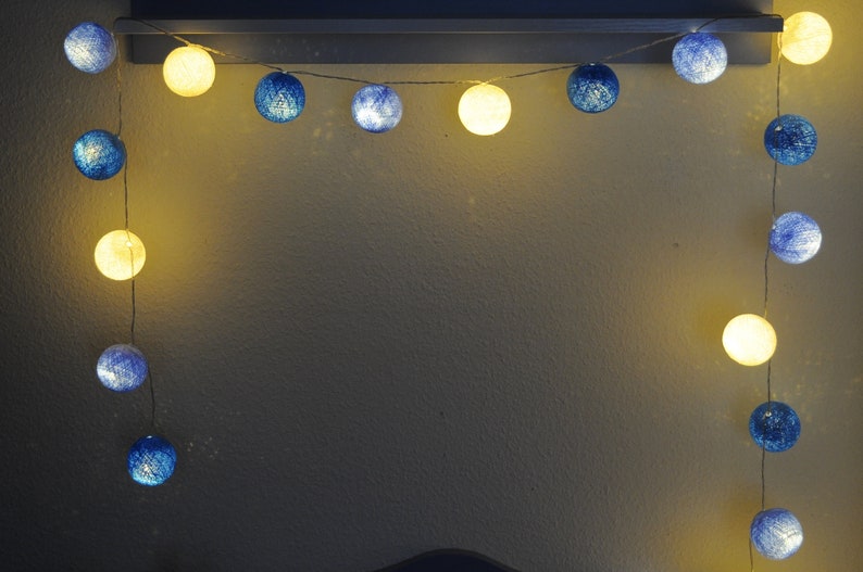 LED Cottonballs fairy lights Baby Blue image 4