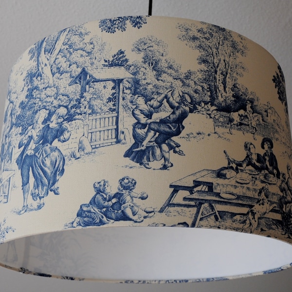 Lampenschirm "Toile de Jouy Festin" (blau)