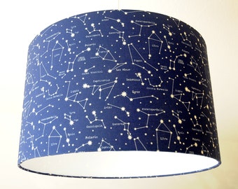 Taftan Ceiling Lampshade Stars Silver 35 cm, Grey