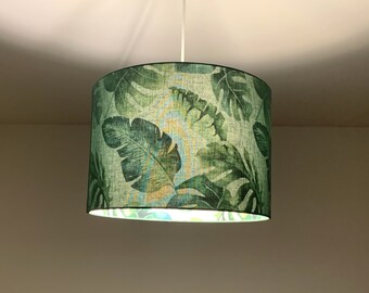 Lampshade monstera Moss Green - Etsy Norway