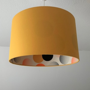 Lampshade &quot;Retro Circles-Mustard Yellow&quot; D40cm