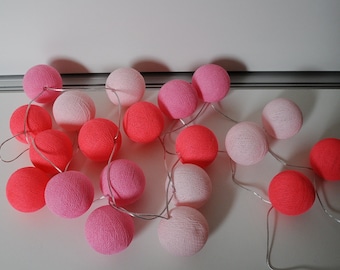 LED Cottonballs Fairy Lights "Pink"
