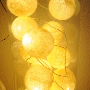 LED Cottonballs Lichterkette Champagne Bild 4