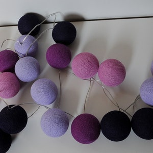 LED Cottonballs Lichterkette &quot;Violett&quot;