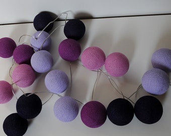 LED Cottonballs Lichterkette "Violett"